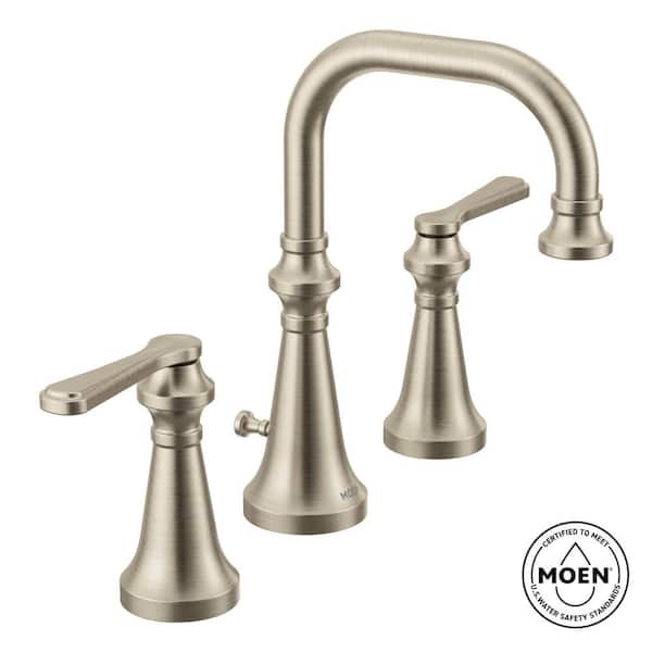 Colinet 8 in. Widespread Double-Handle Bathroom Faucet with Lever Handles in Brushed Nickel
