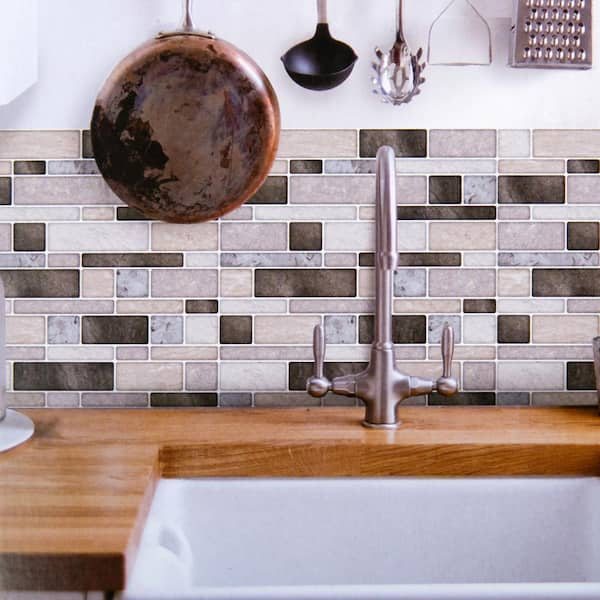 Light Taupe Ceramic Kitchen Backsplash Tiles Design Ideas