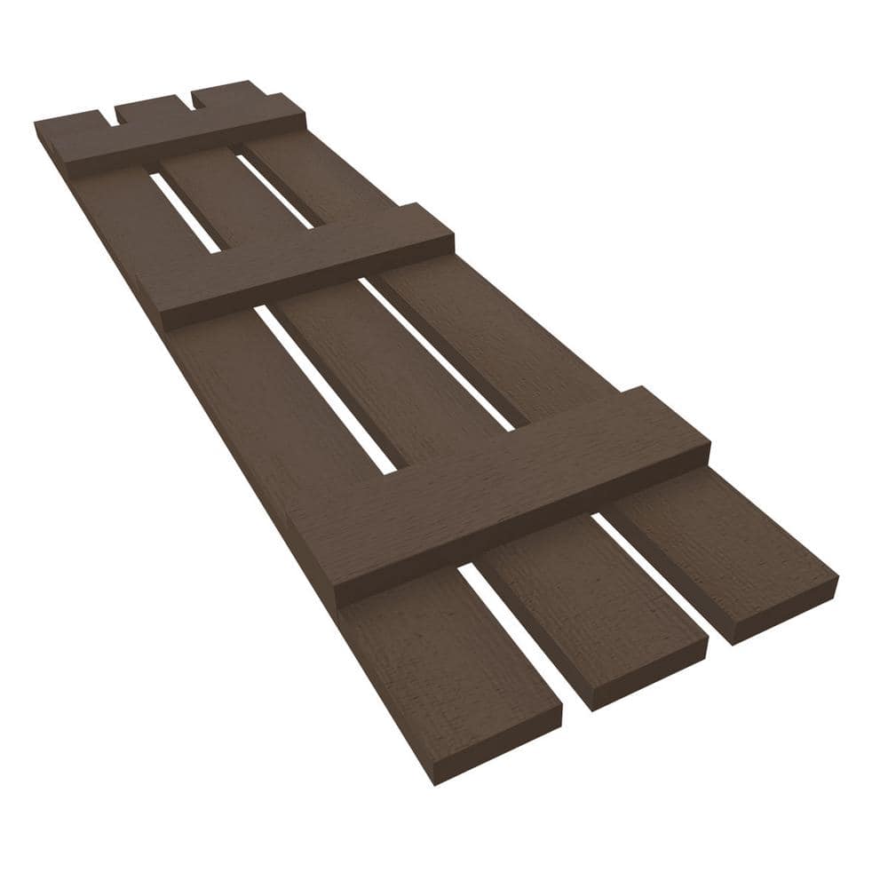 French Roast Vinyl Board and Batten Decorative Shutters, 12" x 59"