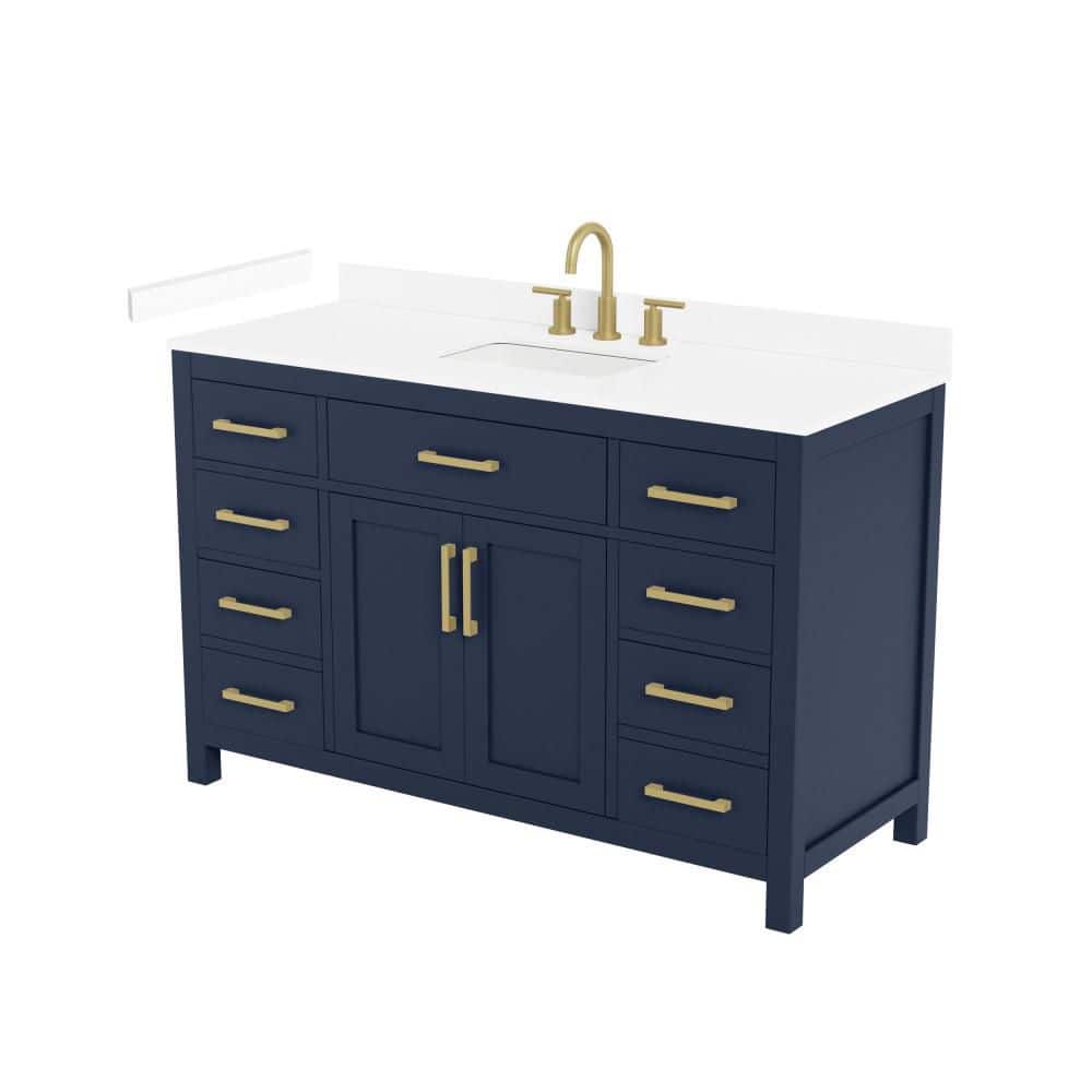 Beckett 54 in. Single Freestanding Dark Blue Bath Vanity with Top price history on PriceWatchPro