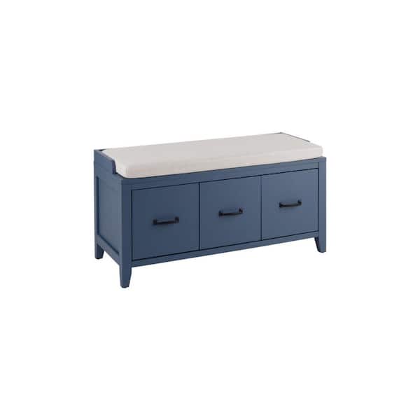 Reviews for Home Decorators Collection Whitford Steel Blue Wood Entryway Bench with Cushion and Concealed Storage 38 in. W x 19 in. H Pg 2 The Home Depot