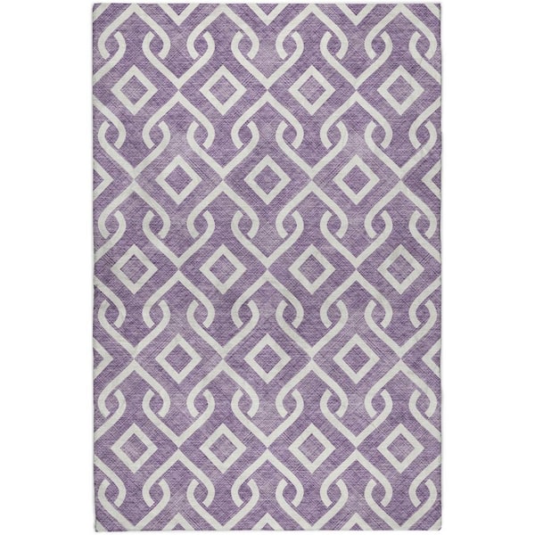 Dream Shag Premium Machine Washable Abstract ADS621 Purple 10 ft. x 14 ft. Area Rug