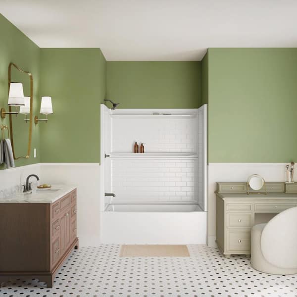 Delta Classic 500 Tile Left Drain 32 in. L x 60 in. W x 59.88 in