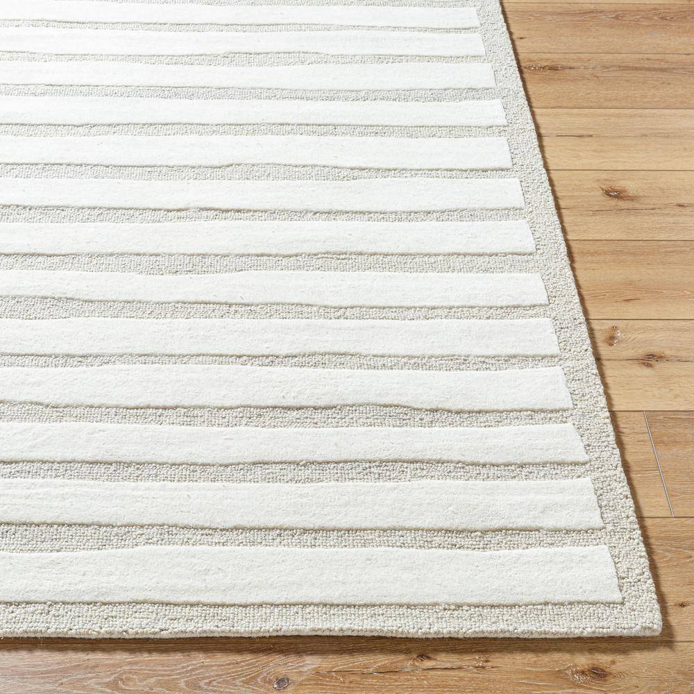 Triton Hand Tufted Wool Gray Striped 8' x 10' Rug