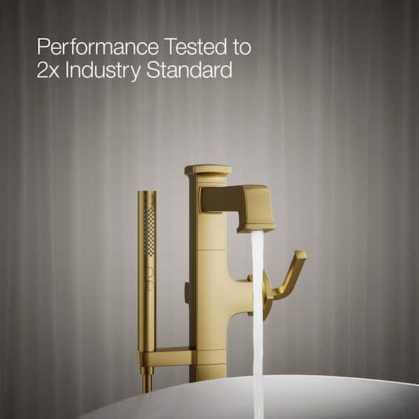 Riff Single-Handle Claw Foot Tub Faucet with Handshower in Vibrant Brushed Moderne Brass