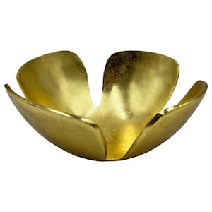 9 in. Decorative Aluminum Clover Bowl in Gold