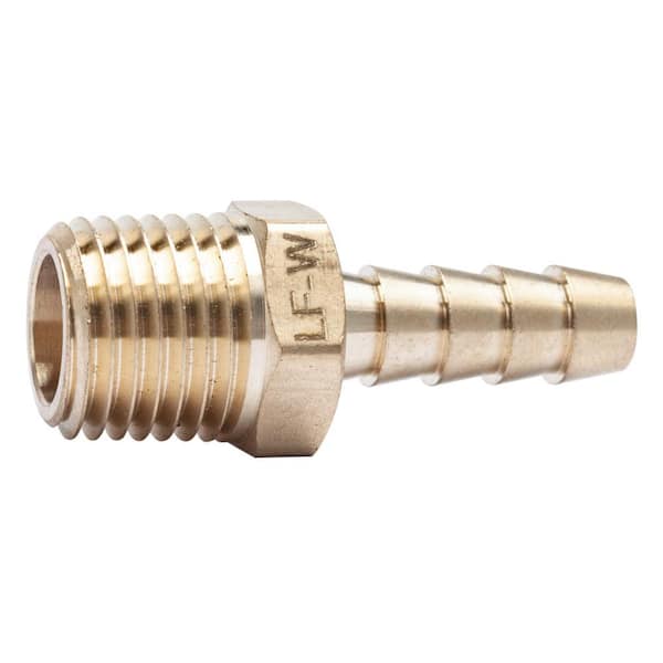 1/4 in. ID Hose Barb x 1/4 in. MIP Lead Free Brass Adapter Fitting (5-Pack)