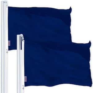 3 ft. x 5 ft. Printed 150D Polyester Solid Blue Color Flag (2-Pack)