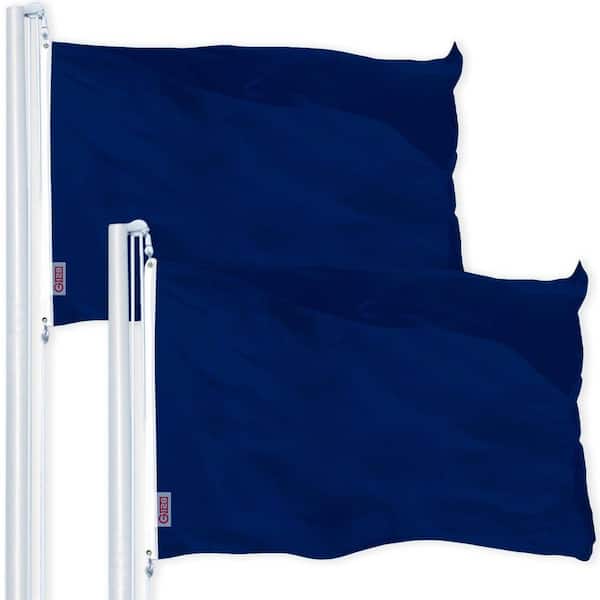 Oyezvary 3 ft. x 5 ft. Printed 150D Polyester Solid Blue Color Flag (2-Pack)