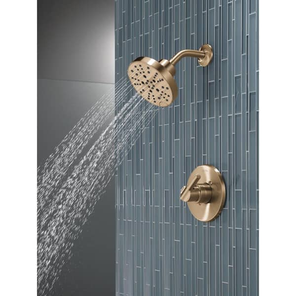 Nicoli Gold Single-Handle 5-Spray Shower Faucet with H2OKinetic Technology in Champagne Bronze (Valve Included)
