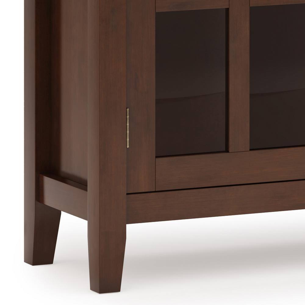 Russet Brown Solid Wood Entryway Storage Cabinet with Adjustable Shelves