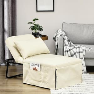 Cream White Full Daybed with Ottoman