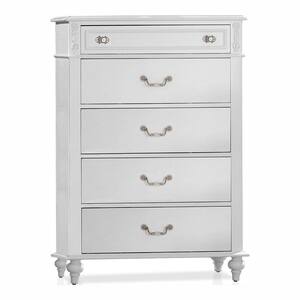 Fritza White 5-Drawer 35 in. Chest of Drawers