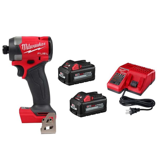 M18 FUEL 18V Lith-Ion Brushless Cordless 1/4 in. Hex Impact Driver w/ (2) Battery & Charger Kit