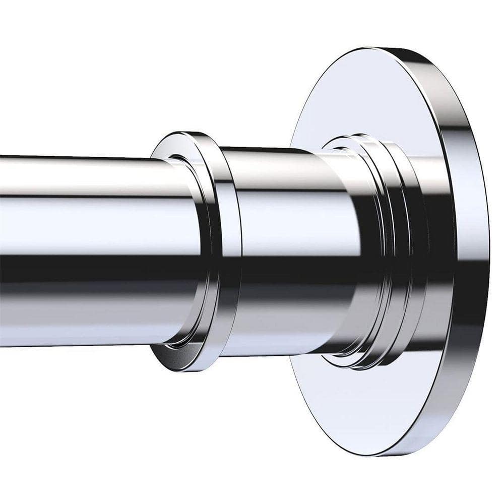 Spring Shower Rods 72 in. Stainless Steel Tension Mounted Adjustable Heavy Duty Spring ...