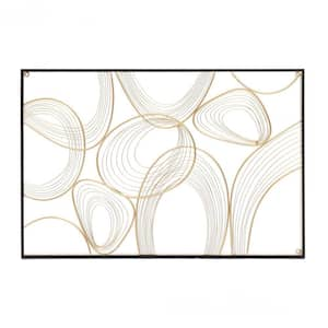 Gold and Black Abstract Metal Rectangular Metal Work Wall Decor