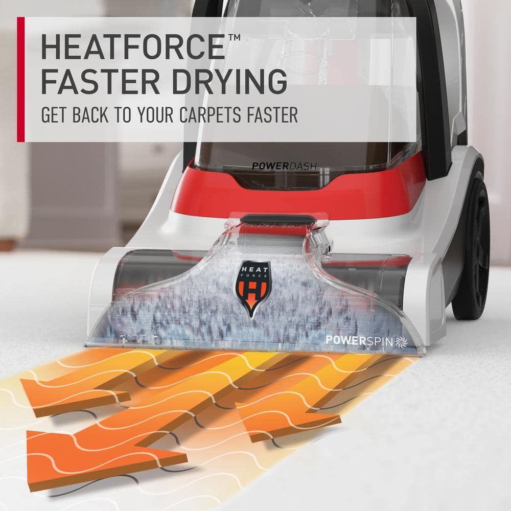 Hoover White Compact Upright Carpet Shampooer with Heated Cleaning