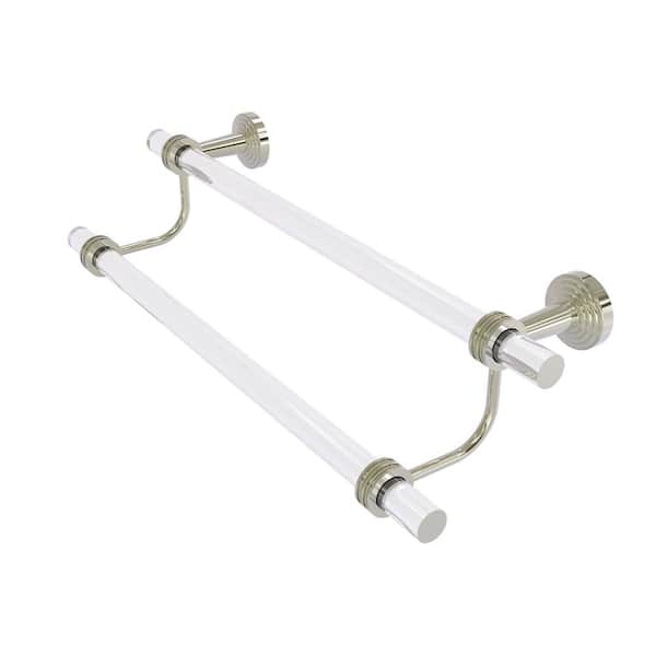Allied Brass Pacific Beach Collection 30 in. Wall Mounted Double Towel Bar with Dotted Accents in Polished Nickel