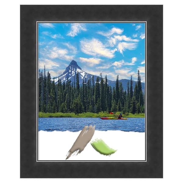 Amanti Art Corvino Black Narrow Wood Picture Frame Opening Size 11 x 14 in.