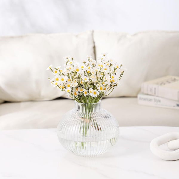 6.1 in. Clear Glass Round Decorative Vase YA163