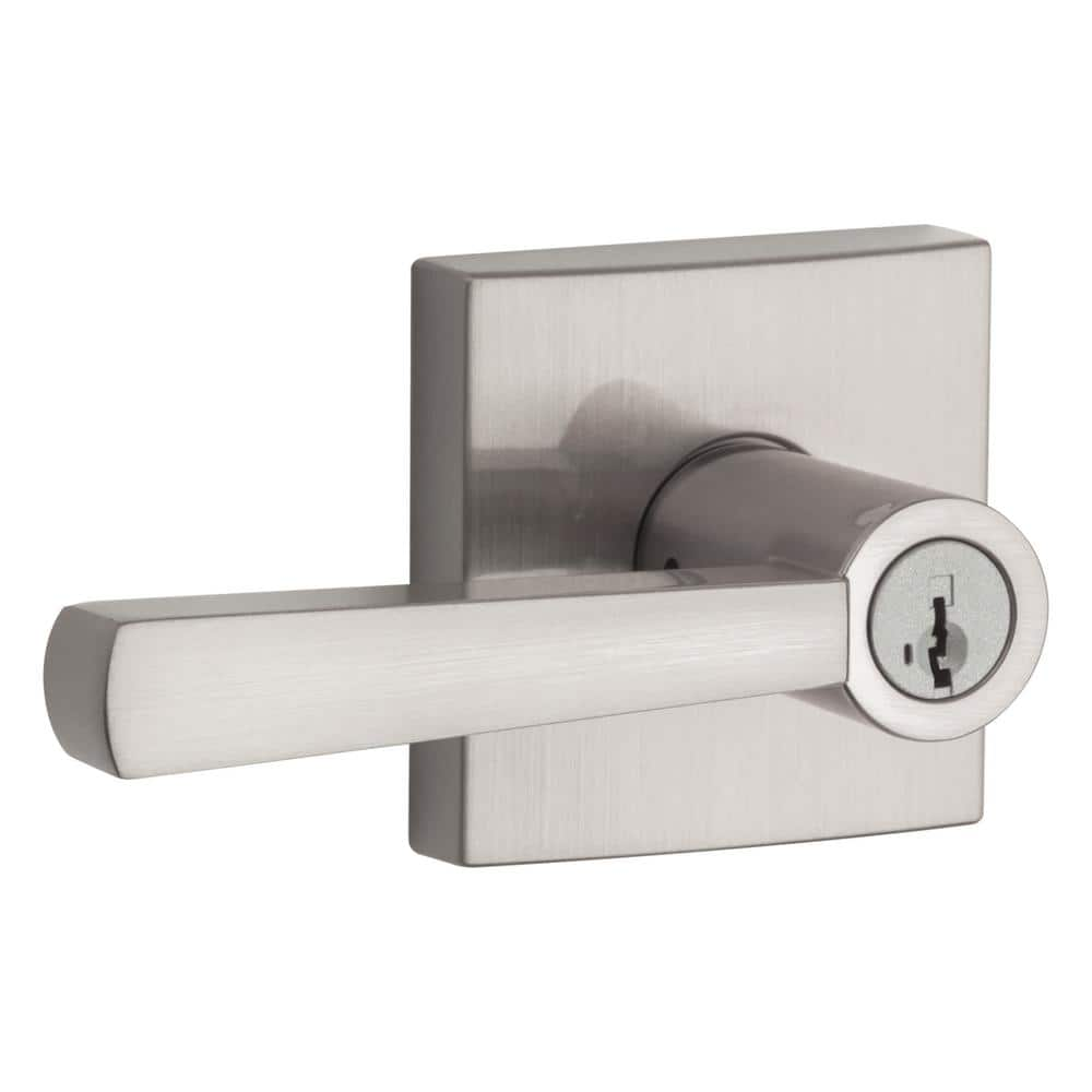 Baldwin Prestige Spyglass Satin Nickel Keyed Universal Entry Door Handle  Featuring SmartKey Security 354SPL SQR 15 SMT CP - The Home Depot