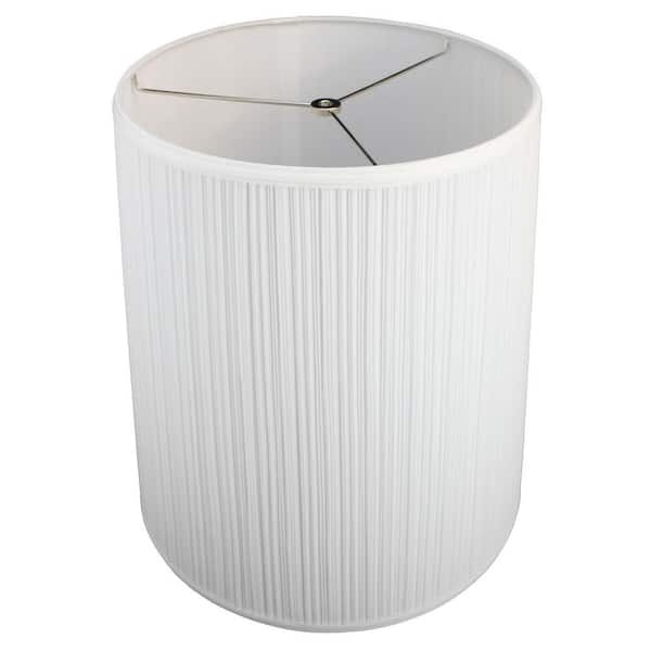 FenchelShades.com Fenchel Shades 13 in. Top Diameter x 15 in. Bottom Diameter x 17 in. Slant, Pleated Mushroom White Empire Lamp Shade