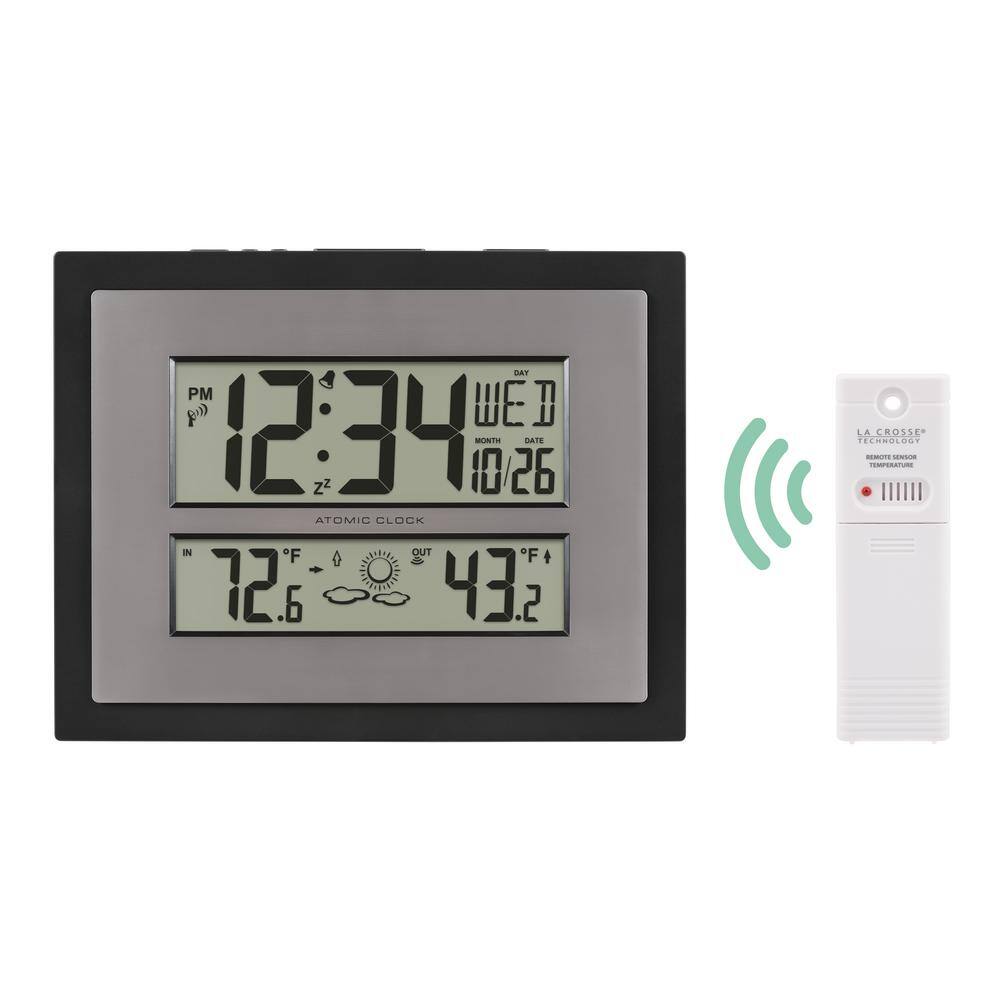 Black Atomic Digital Wall Clock with Large Display