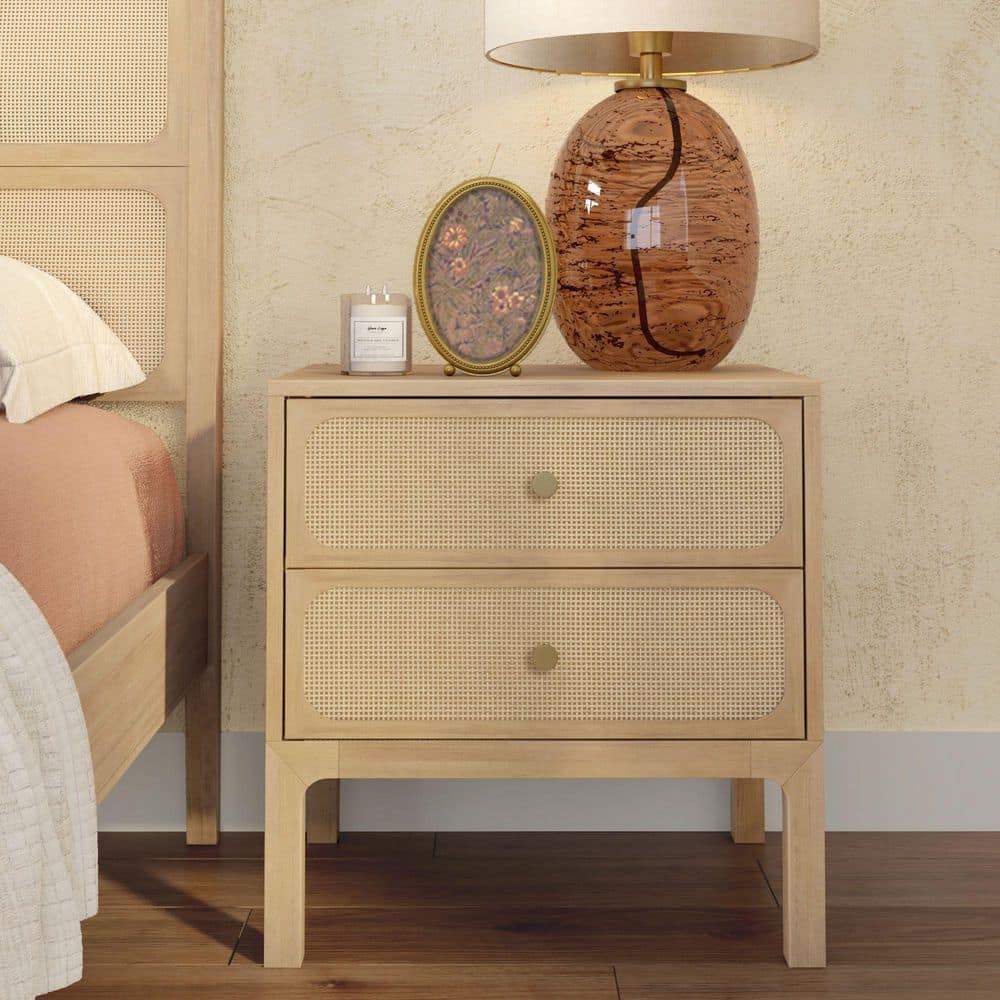 Elio Blonde 2 Drawer 24 in. W Nightstand price history on PriceWatchPro