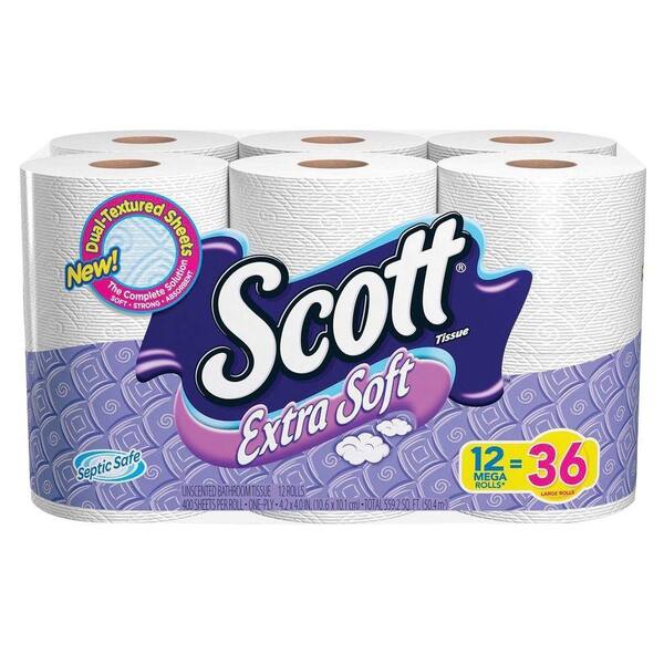 Kimberly-Clark 4 in. x 4.50 in. Extra Soft Bath Tissue 1-Ply (400 Sheets)