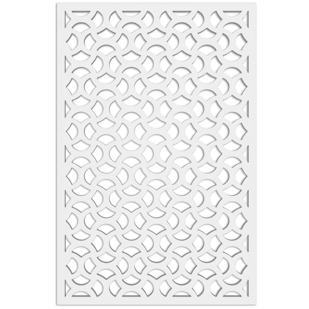 Casablanca 4 ft. x 32 in. White Vinyl Decorative Screen Panel