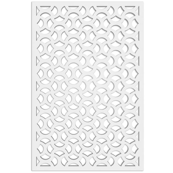 Casablanca 4 ft. x 32 in. White Vinyl Decorative Screen Panel
