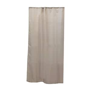 72 in. L x 48 in. W Small Stall Tan Shower Curtain Narrow Size + 8 Matching Rings