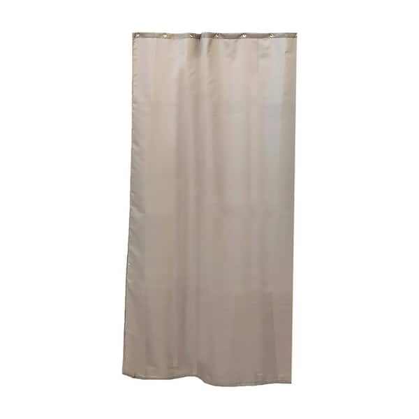 Unbranded 72 in. L x 48 in. W Small Stall Tan Shower Curtain Narrow Size + 8 Matching Rings