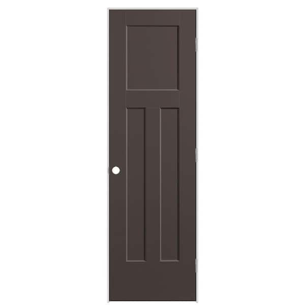 Masonite 24 in. x 80 in. 3-Panel Winslow Left-Hand Hollow Core Willow Wood Molded Composite Single Prehung Interior Door