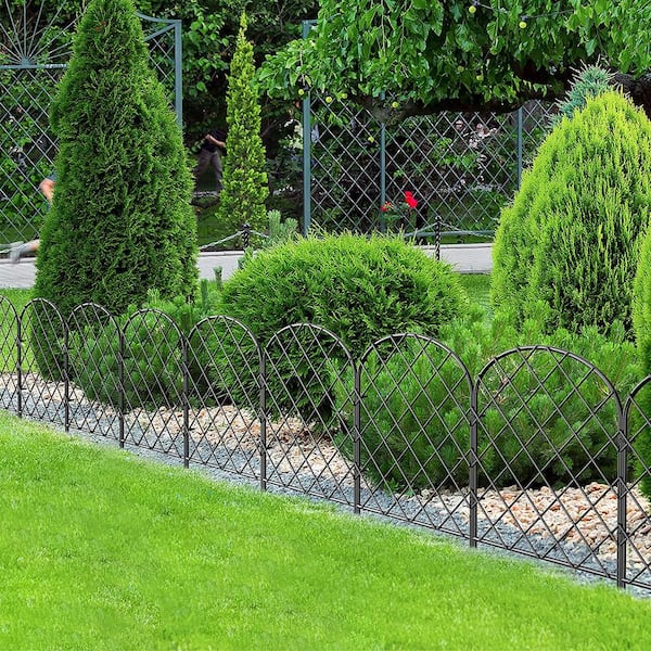 10 ft. L x 24 in. H Square Metal Garden Fence Rustproof Wire Fencing Border Decorative (10-Pack Total)