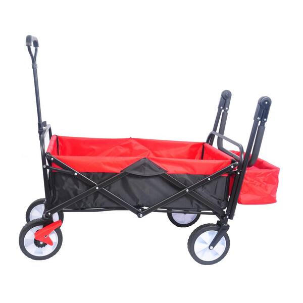 26 cu. ft. Heavy-Duty Folding Wagon Steel Garden Cart, Drink