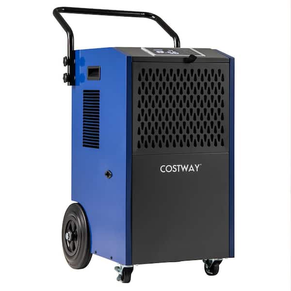 154 pt. 7000 sq. ft. Commercial Dehumidifier in. Blue and Black with Pump Drain Hoses for Basements Job Sites