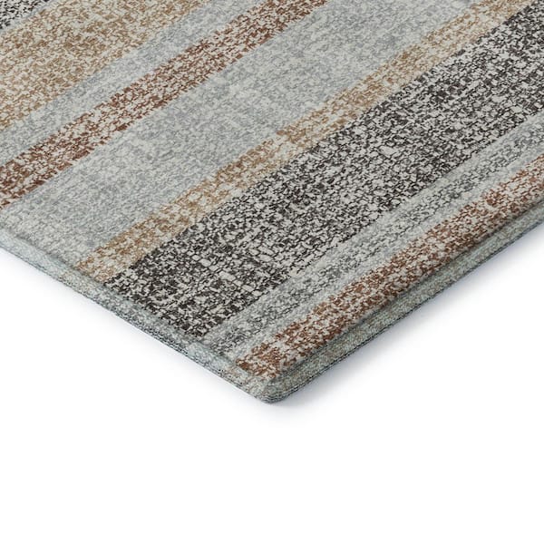 Mayfield Premium Machine Washable Abstract AMF2122 Gray 3 ft. x 5 ft. Area Rug