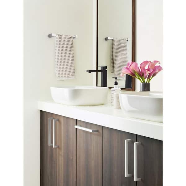 Monument 8 in. Wall Mounted Towel Bar in Brushed Nickel