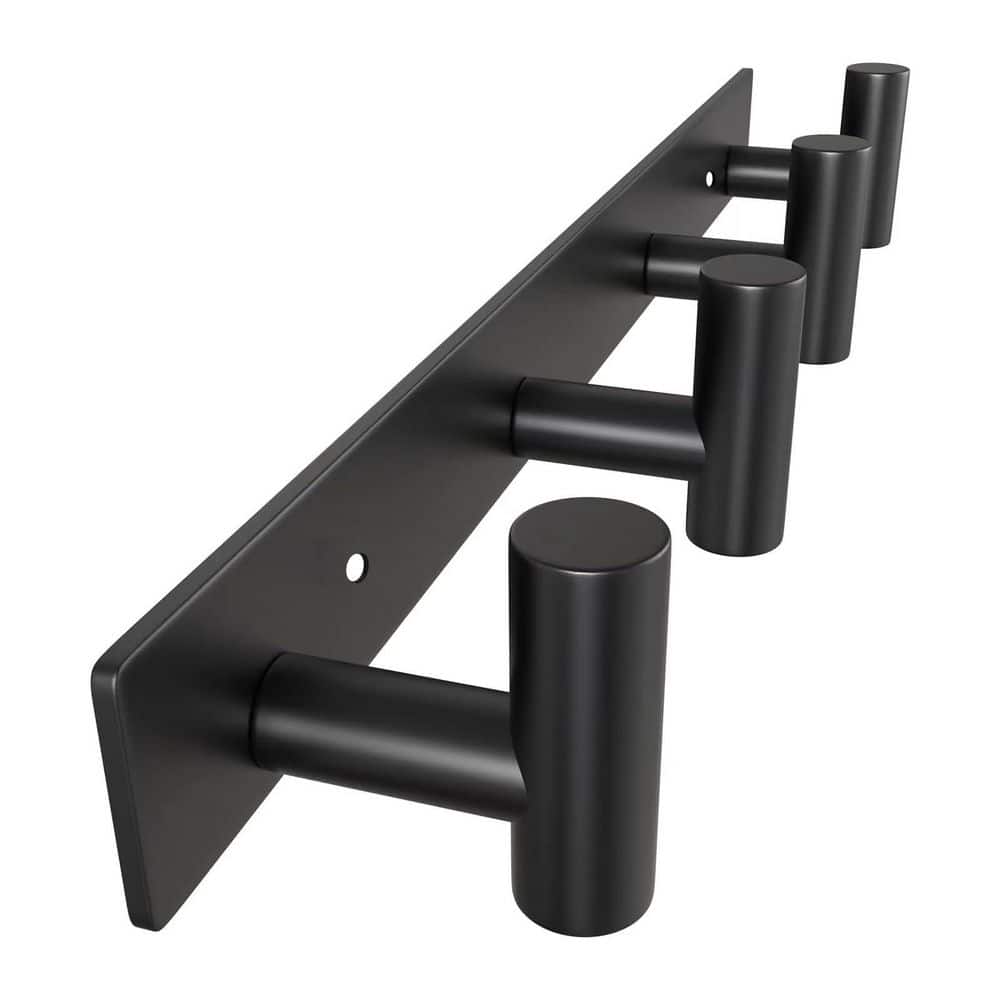 Black Stainless Steel Wall Mount 4 Hook Coat Rack for Robes, Bags, Keys, Towels and Hats price history on PriceWatchPro