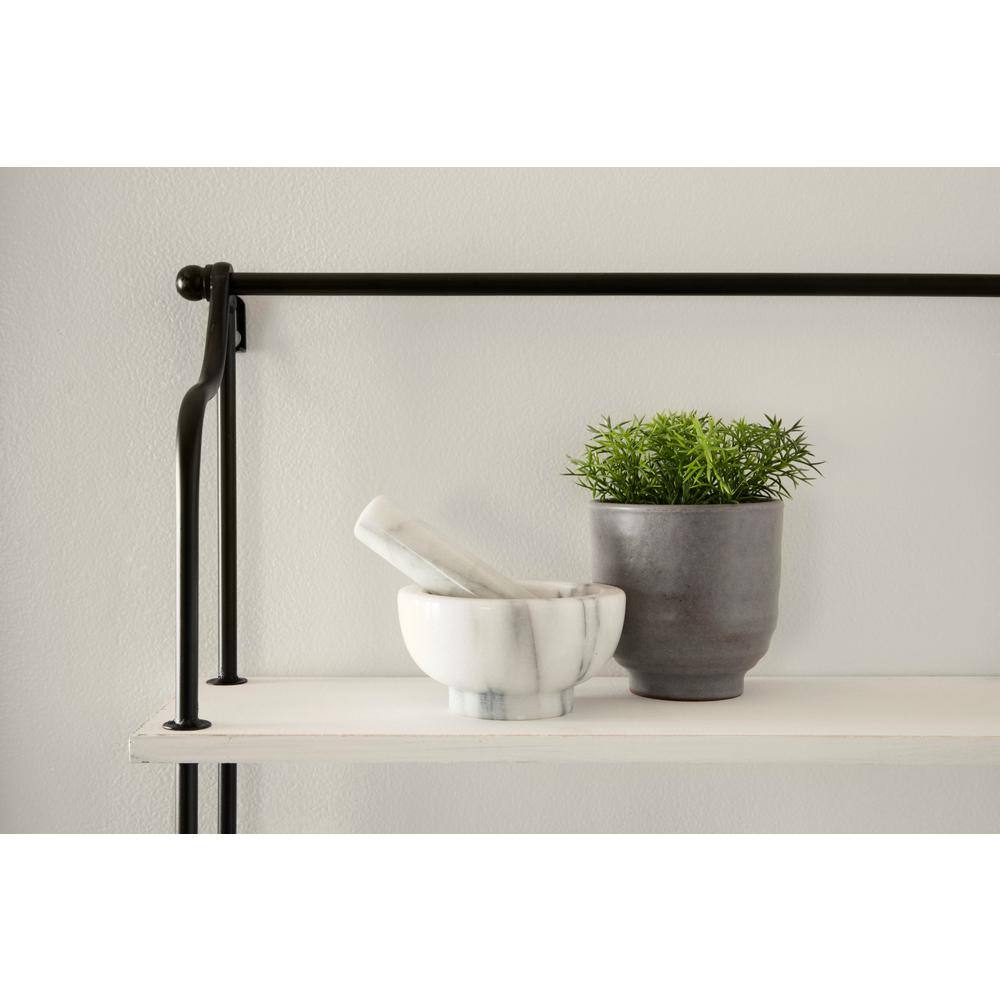 Walters White Wood and Metal 3-Tier Wall Shelf