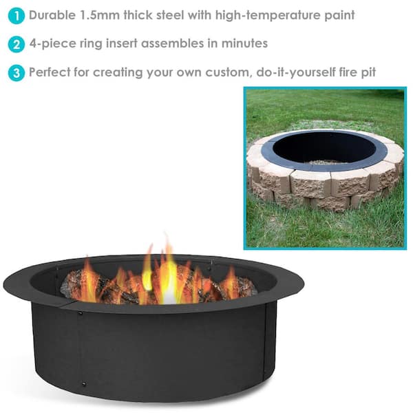 Sunnydaze Decor 39 In Dia X 10 H, In Ground Fire Pit Ring