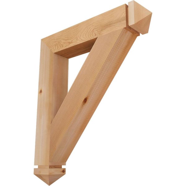 Ekena Millwork 3.5 in. x 28 in. x 24 in. Western Red Cedar Traditional Arts and Crafts Smooth Bracket