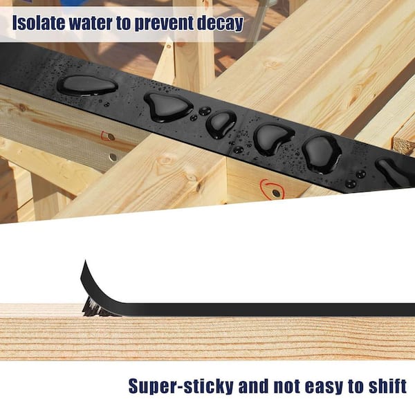 Black Deck Joist Tape - 2" X 50 Feet, 8 Rolls - Butyl Waterproof Flashing Tape To Protect Wood & Metal Joists From Rot, Moisture & Decay