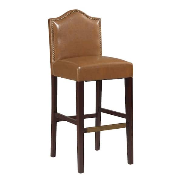 Linon Home Decor Manor Russet Rubberwood Hardwoods MDF Bar Stool in Manhattan Stain