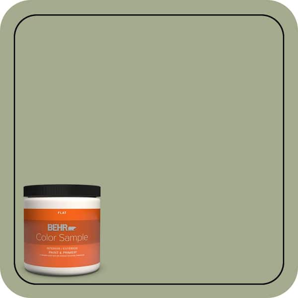 BEHR PREMIUM PLUS 8 oz. #PMD-36 Mountain Sage Flat Interior/Exterior Paint & Primer Color Sample