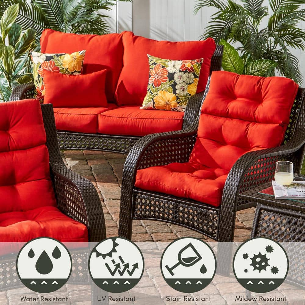 Salsa 44" x 22" High Back Outdoor Chair Cushion with Recycled Polyfill