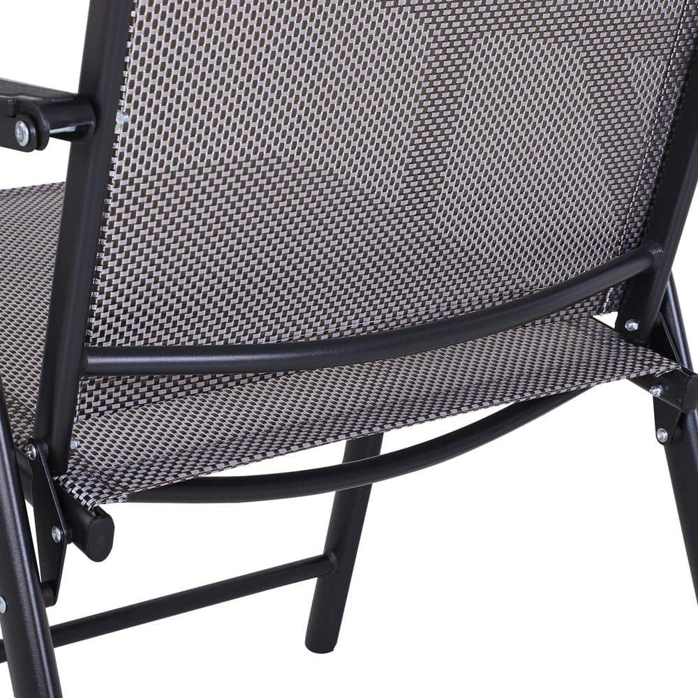 Compact Light Grey Folding Patio Chair Set for Outdoor, Camping, and Travel