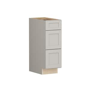 Shaker Full Overlay 12 in. W x 20.75 in. D x 34.5 in. H Plywood Assembled Vanity Drawer Base Bath Cabinet in Stone Gray