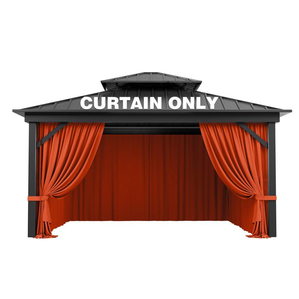 10 ft. x 13 ft. Universal Outdoor Privacy Curtains, Gazebo Curtain Replacement with Zipper Orange (4-Side Curtain Only) price history on PriceWatchPro